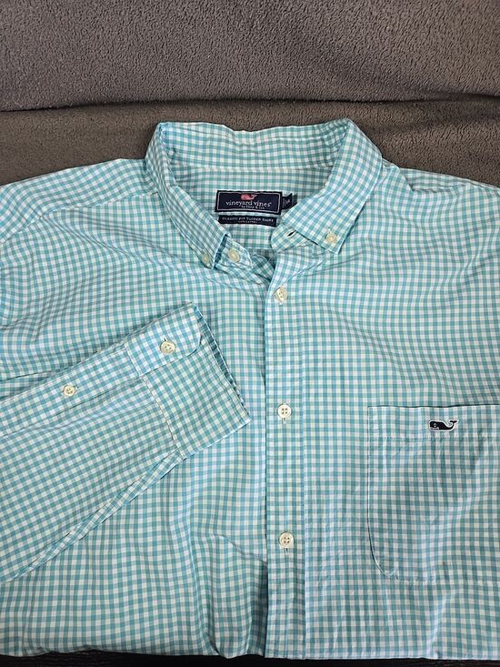 Vineyard Vines Other - Vineyard Vines Shirt Mens XXL Green Check Tucker Classic Fit Long Sleeve Gingham